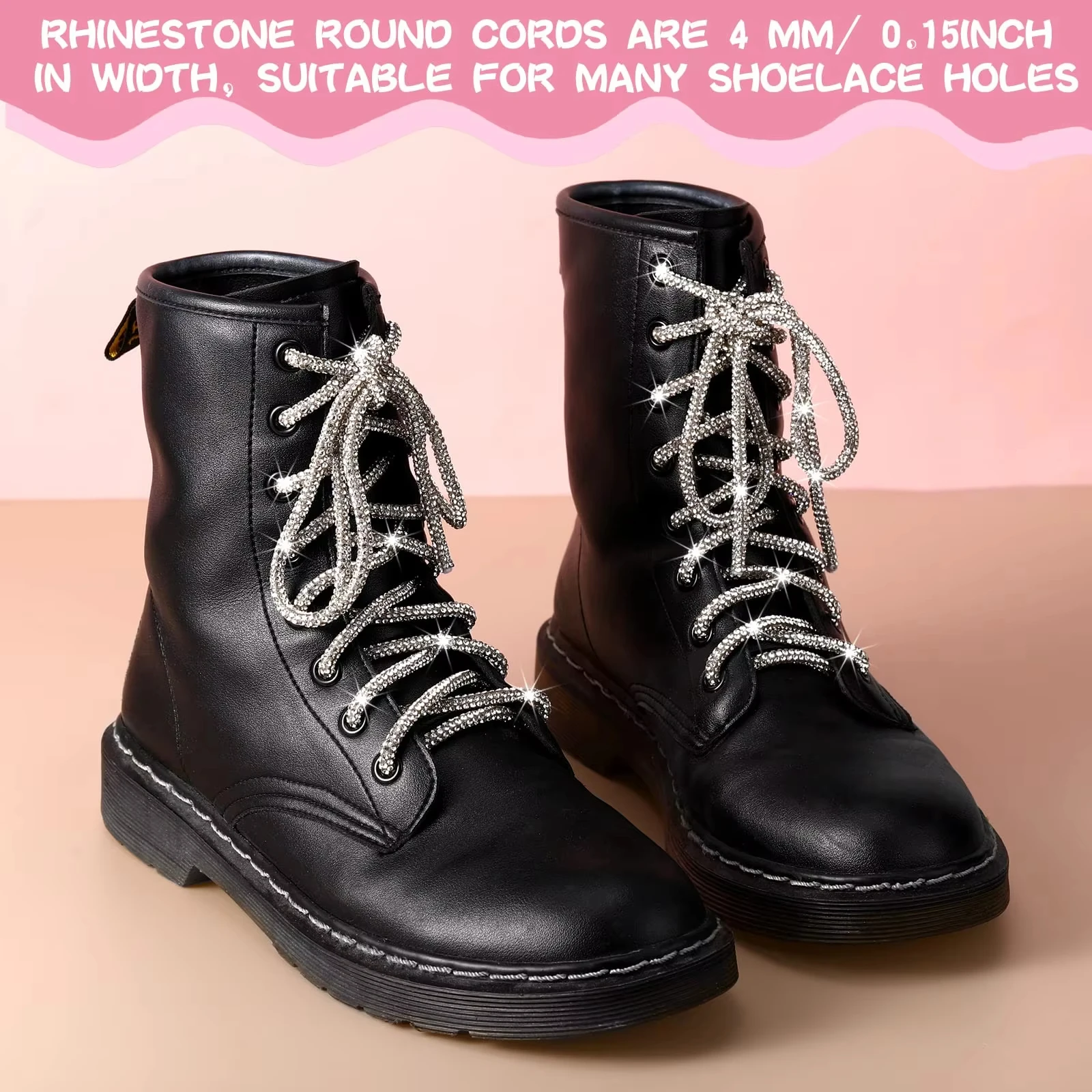 4 mm rundes Kristall-Strass-Schnurbesatz, weiches Bling-Seil für Kapuzenpullover, Schnürsenkel, Hosen, Kordelzug, DIY-Handwerk, Dekoration