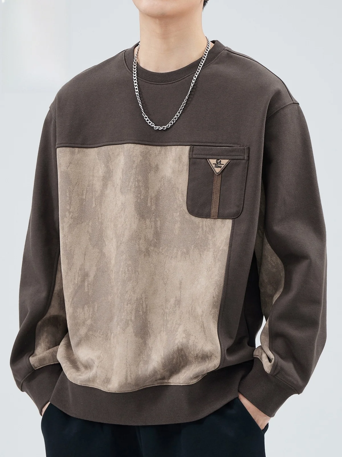 

Men's Spring Heavyweight Hoodie Trendy American Color Blo Casual Long Sve Cotton Polyester Blend Anti-Wrinkle