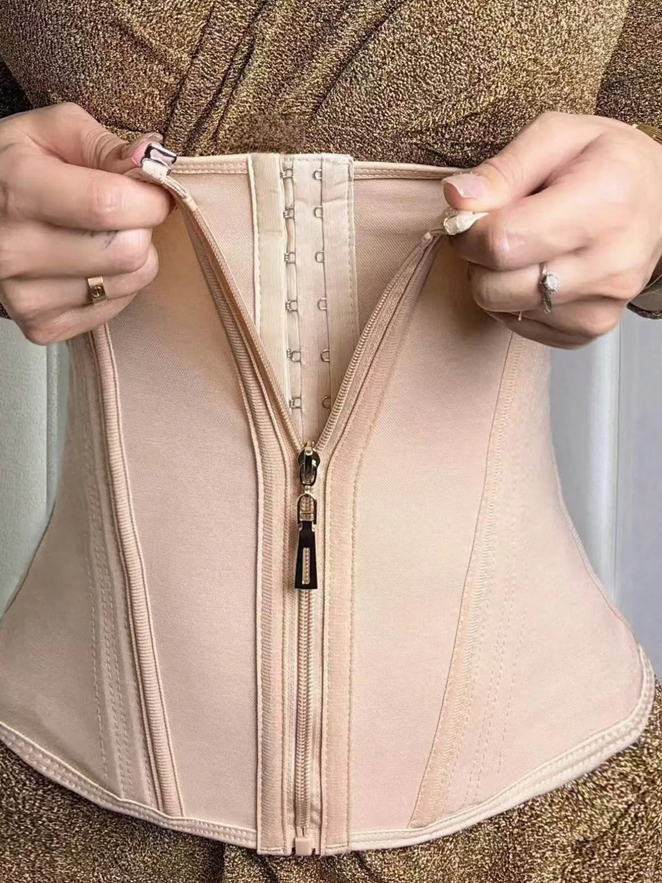 Waist Trainer for Women Front Zipper Tummy Control Corset Slimming Body Shaper Postpartum Waist Cincher Weight Loss Shaping Gird