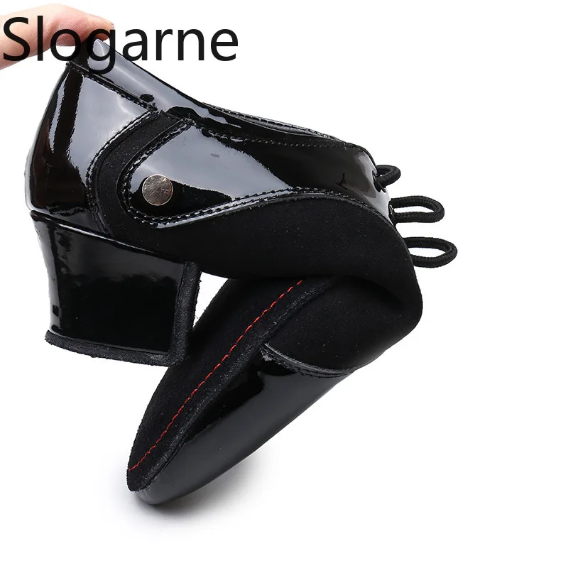 الرجال 4.5 سنتيمتر الكعوب الأحذية اللاتينية الذكور 2025 جديد لينة الجلود أحذية الرقص الحديثة رجل الكعوب الجاز الفالس التانغو أحذية رياضية المرحلة الأحذية