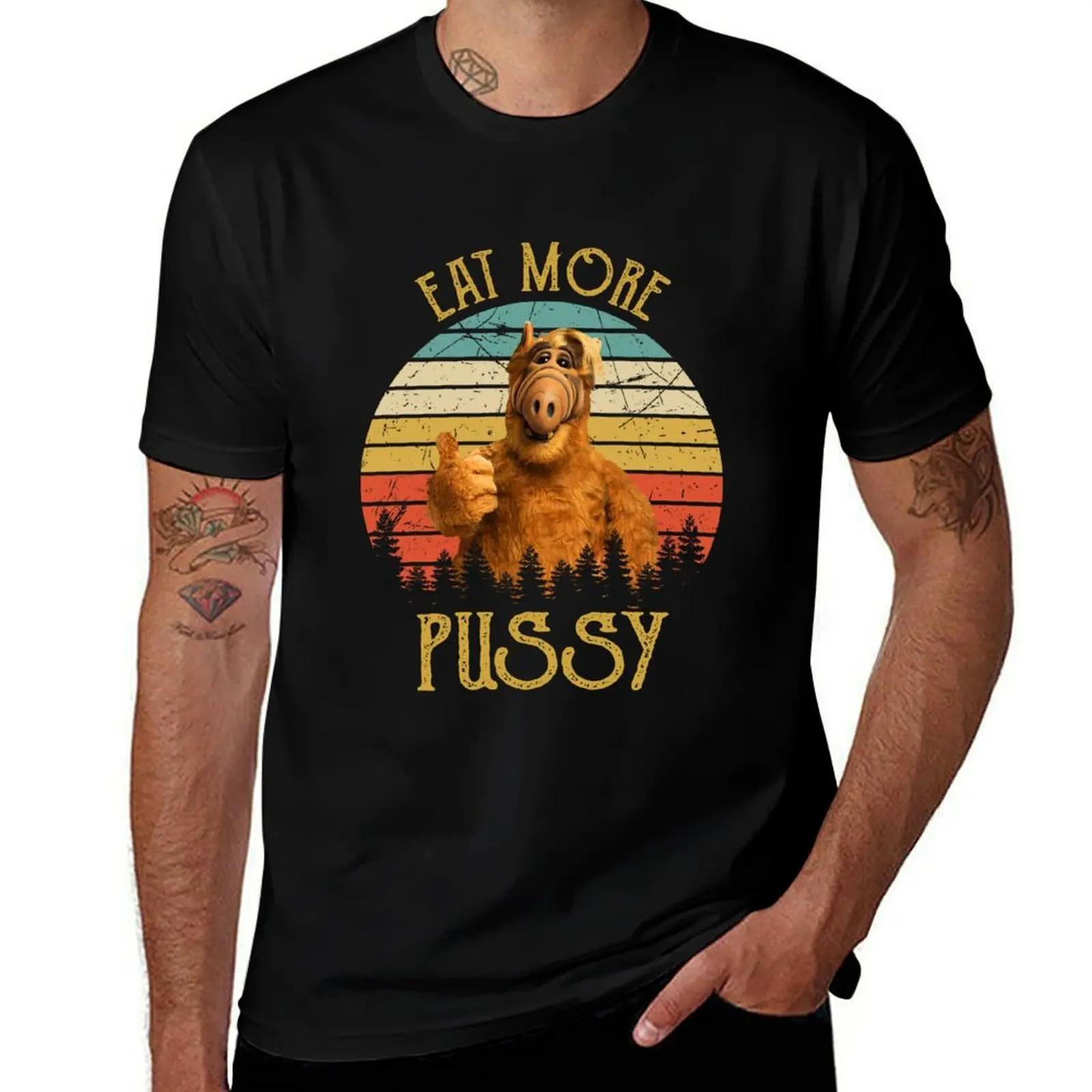 Винтажная футболка с изображением инопланетянина ALF, идеальный подарок, простая футболка большого размера
