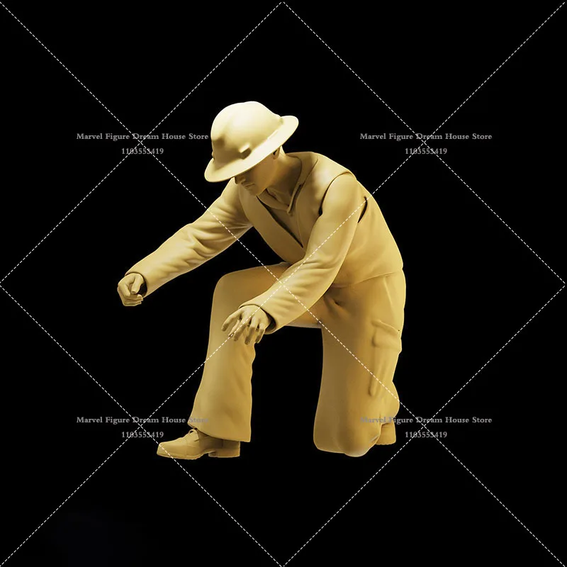 1/64 1/43 1/35 Miniature Scene Doll White Model Un-panited Vehicle Condition Inspection Team Car Mechanic Prop Male Action Figur