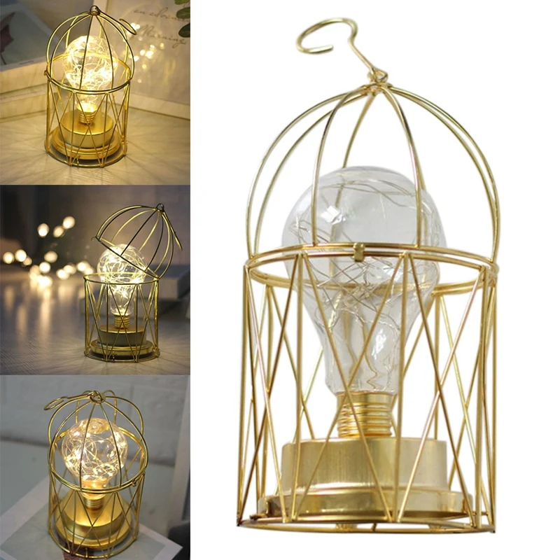 Simple Wrought Iron Birdcage Lamp Led Bar Restaurant Study Corridor Decoration Night Light Coffee Shop Chandelier