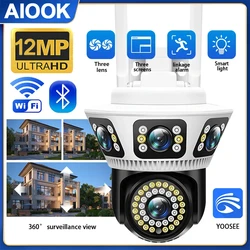 AIOOK YOOSEE HD 12MP 4K IP CCTV Outdoor Waterproof Security Camera Night Vision Two-way Intercom Mobile Monitoring Alarm 360°PTZ