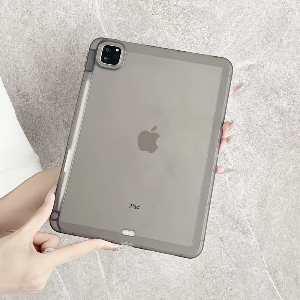 

New Shockproof TPU Back Cover for iPad Pro 11 2020-2022 Transparent Protective Case with Pen Slot Anti-Scratch Soft Shell Case