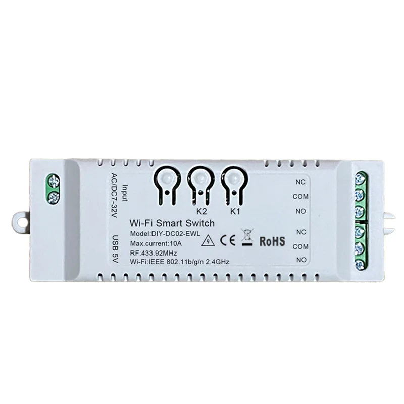 B02B-2CH WiFi Smart Switch DIY Timer EWeLink 7-32V 2.4G WiFi+RF433+BT Home Automation Module for Alexa Google Home IFTT