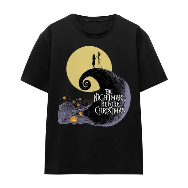 

Cool Disney Nightmare Before Christmas T-Shirts for Men Women Pure Cotton T Shirts Jack Movie Logo Tee Shirt Plus Size Tops
