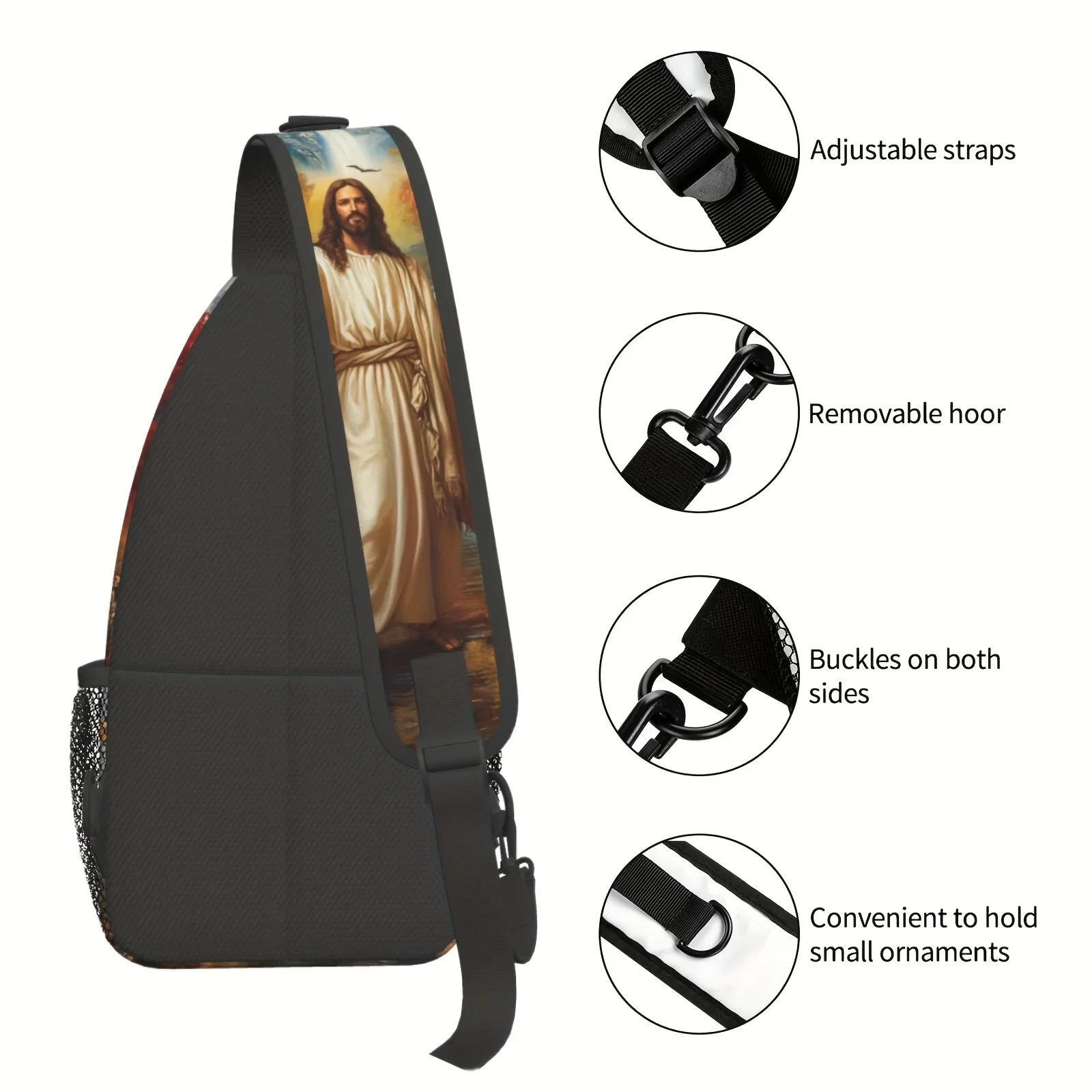 Crossbody Chest Bag Hiking God Bless America Shoulder Bag Folding Large Capacity Fashion Durable Can Be Used For Shopping