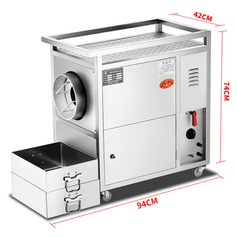 Machine à rôtir au gaz commerciale, châtaignes frites au sucre, tambour entièrement automatique, noix grillées, cacahuètes, graines de melon, noix
