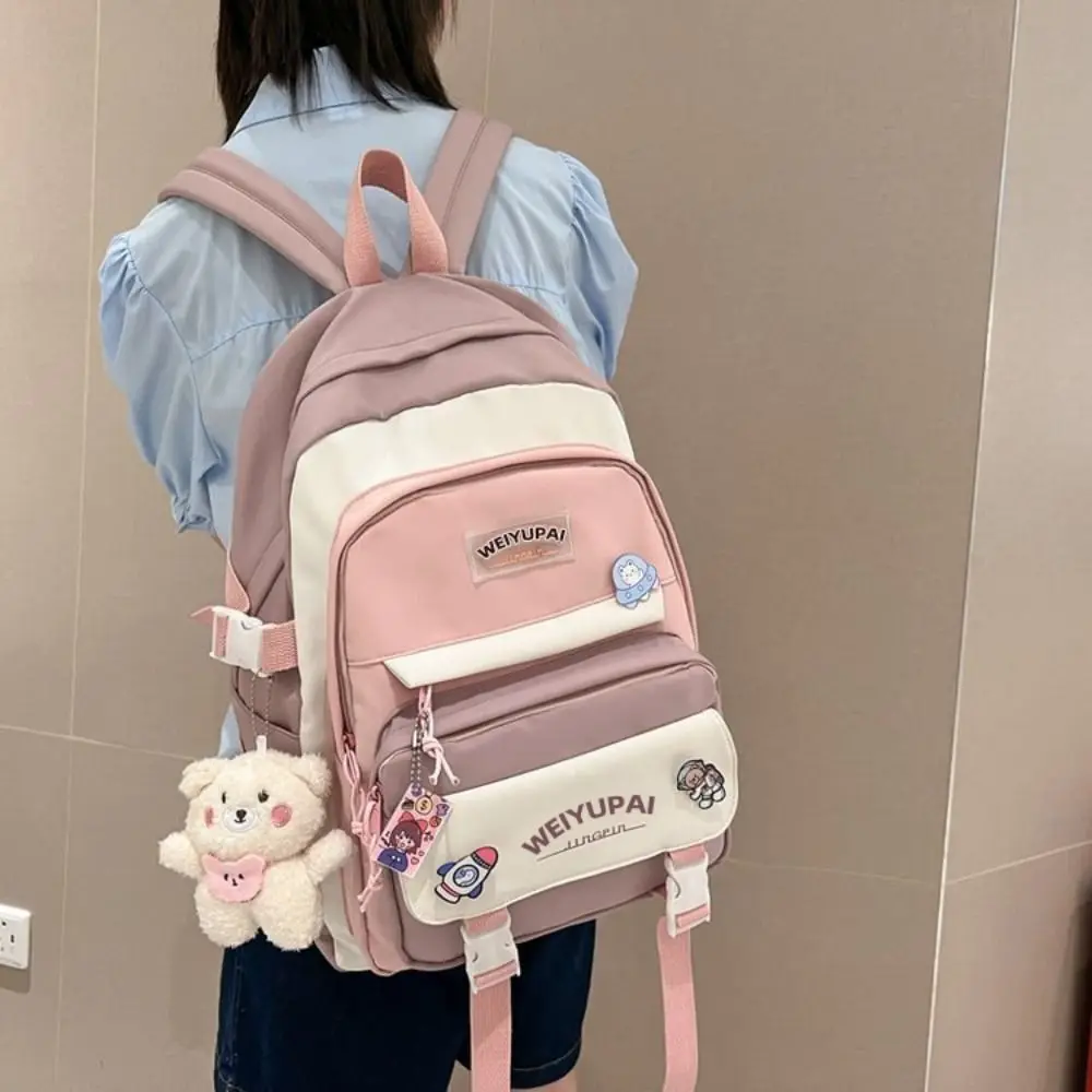 Bolsas de ordenador para estudiantes, bolsos escolares con múltiples bolsillos de gran capacidad, bolsos de hombro para niñas, bolsos de dibujos