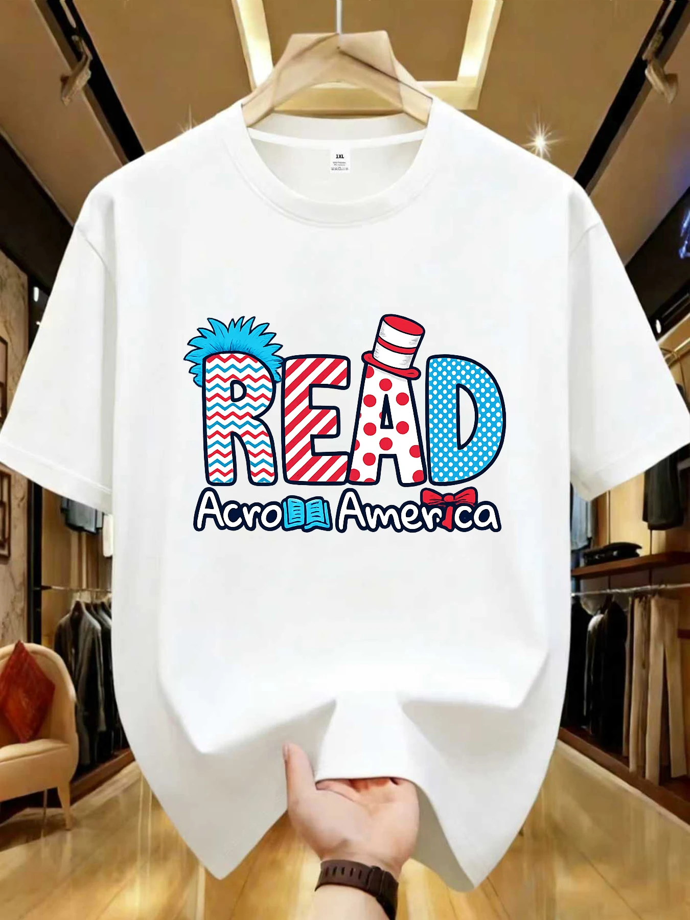 

【WDS0183】Trendy letter printed plus size women's round neck T-shirt summer casual short sleeved top street fashion versatile