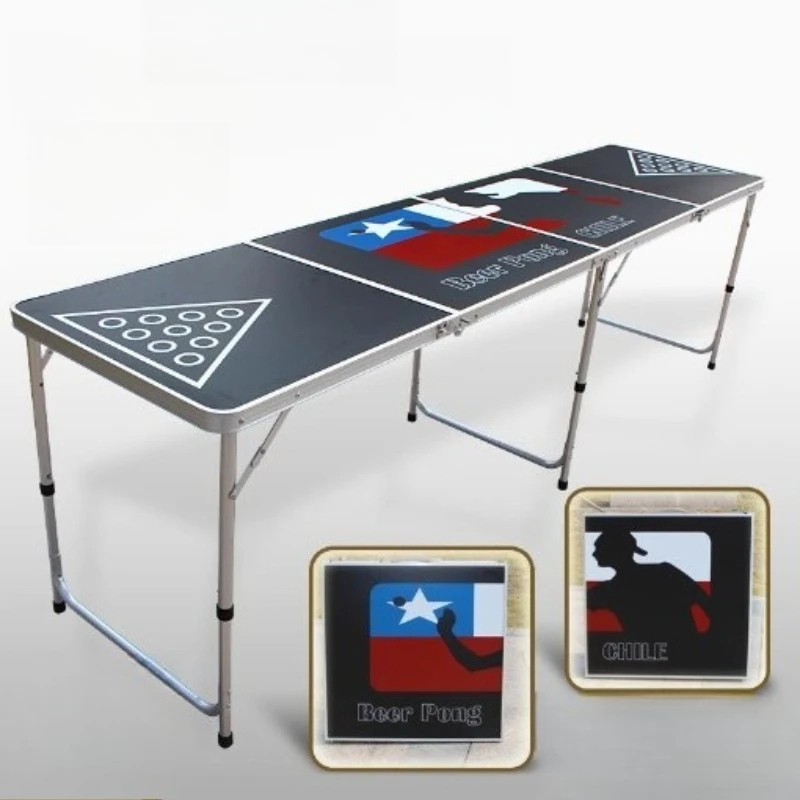 Mesa Plegable para Acampar al Aire Libre, Mesa de Juego Portátil para Reuniones Familiares, Mesa de Beer Pong Beirut, Muebles Extensibles con Diseño Personalizado para Fiestas