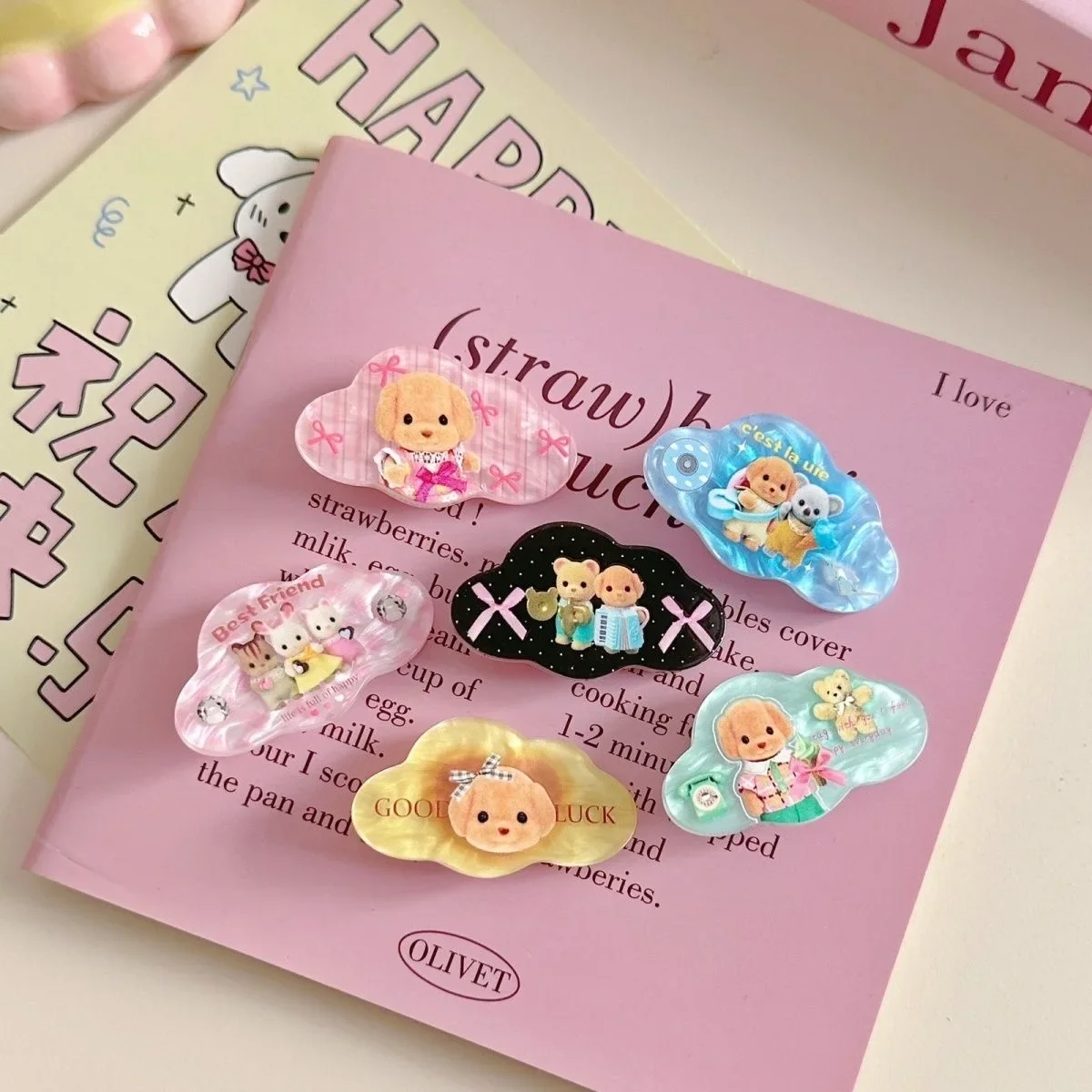 Calico Critters Sylvanians Anime Hair Clips Accessories Ternurines Families Anime Accessories Girls Hair Clips Cute Girly Heart