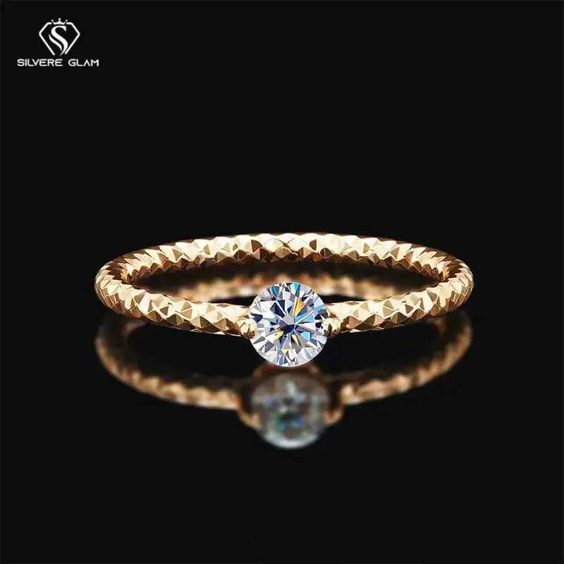 

SG 0.3CT Moissanite 925 Sterling Silver Ring For Women Men Rose Gold Wedding Ring Zircon Moissanite Fine Jewelry D VVS1 Gemstone