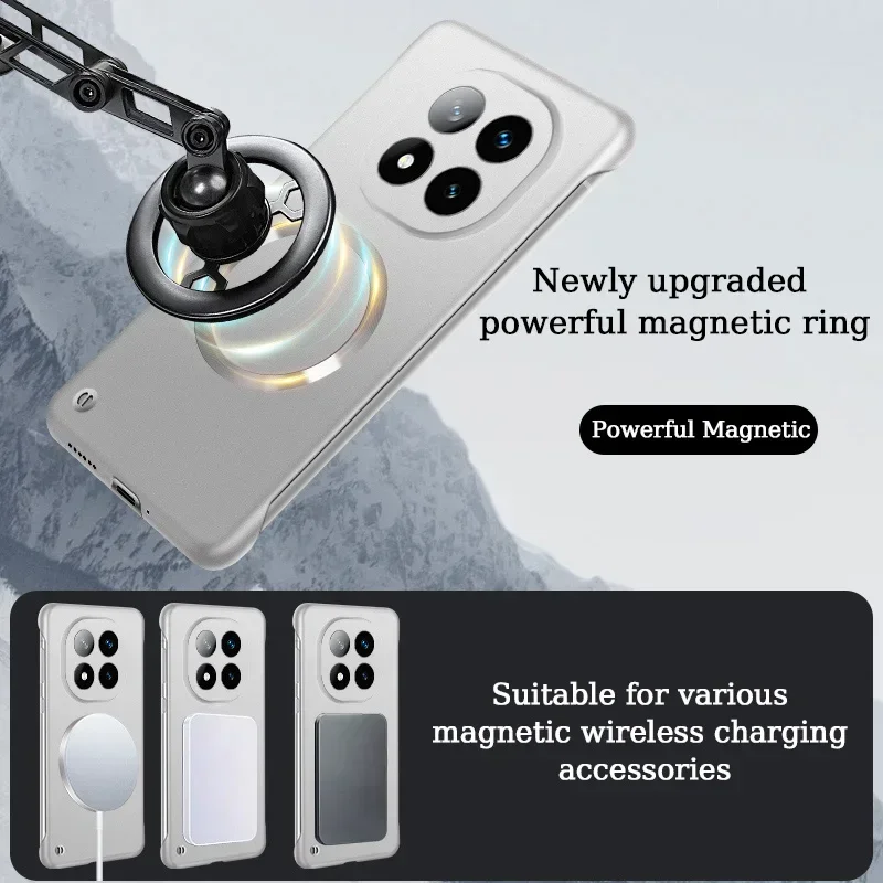 Luxury Ultra Thin Metallic Frameless Magnetic Case for Redmi Note 15 14 Pro Plus K80 K70E K70 Pro Ultra Shockproof Protect Cover view 3