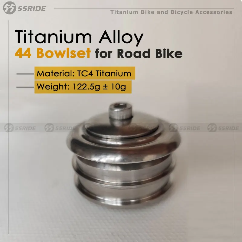 55RIDE Titanium Alloy Bicycle Bowl Set for Highway Bike Mountain Front Tube with Peilin Bearing 44mm