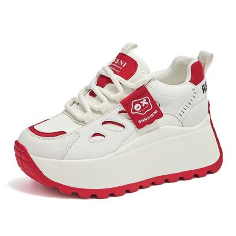 

Новая модная женская обувь для папы, весна 2025, модная универсальная повседневная обувь небольшого размера на толстой подошве с цветными блоками на шнуровке