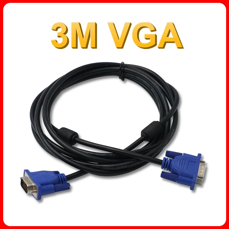 New 1/lot 3M 5M VGA To VGA Cable Male To Male for Computer Monitor TV LCD Monitor Projector HD Cable Shielded Converter