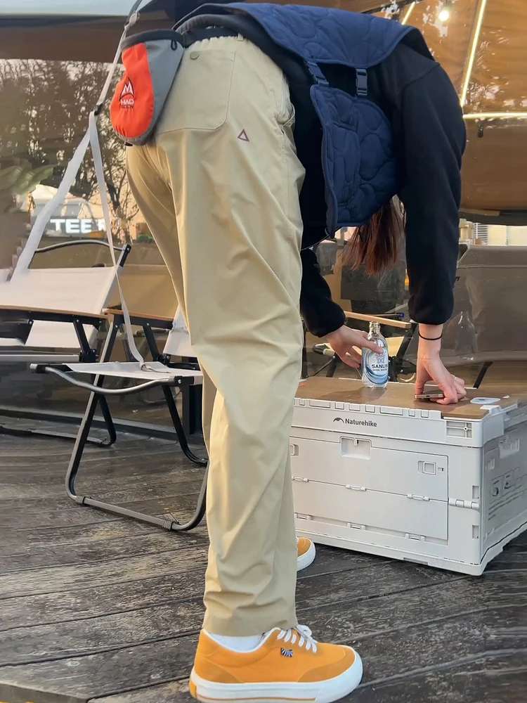 

Khaki e Label Men's Work Pants Autumn Windproof Waterproof Multi-ket Outdoor Climbing Trousers Casual Straight Leg