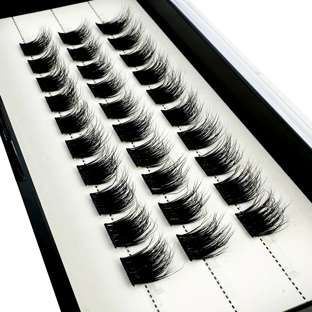 NEW 5d fluffy Mink Eyelashes 3 rows Natural Eyelash extension 3D Russia Individual Eyelash Cluster Makeup Tools Lashes Cilia