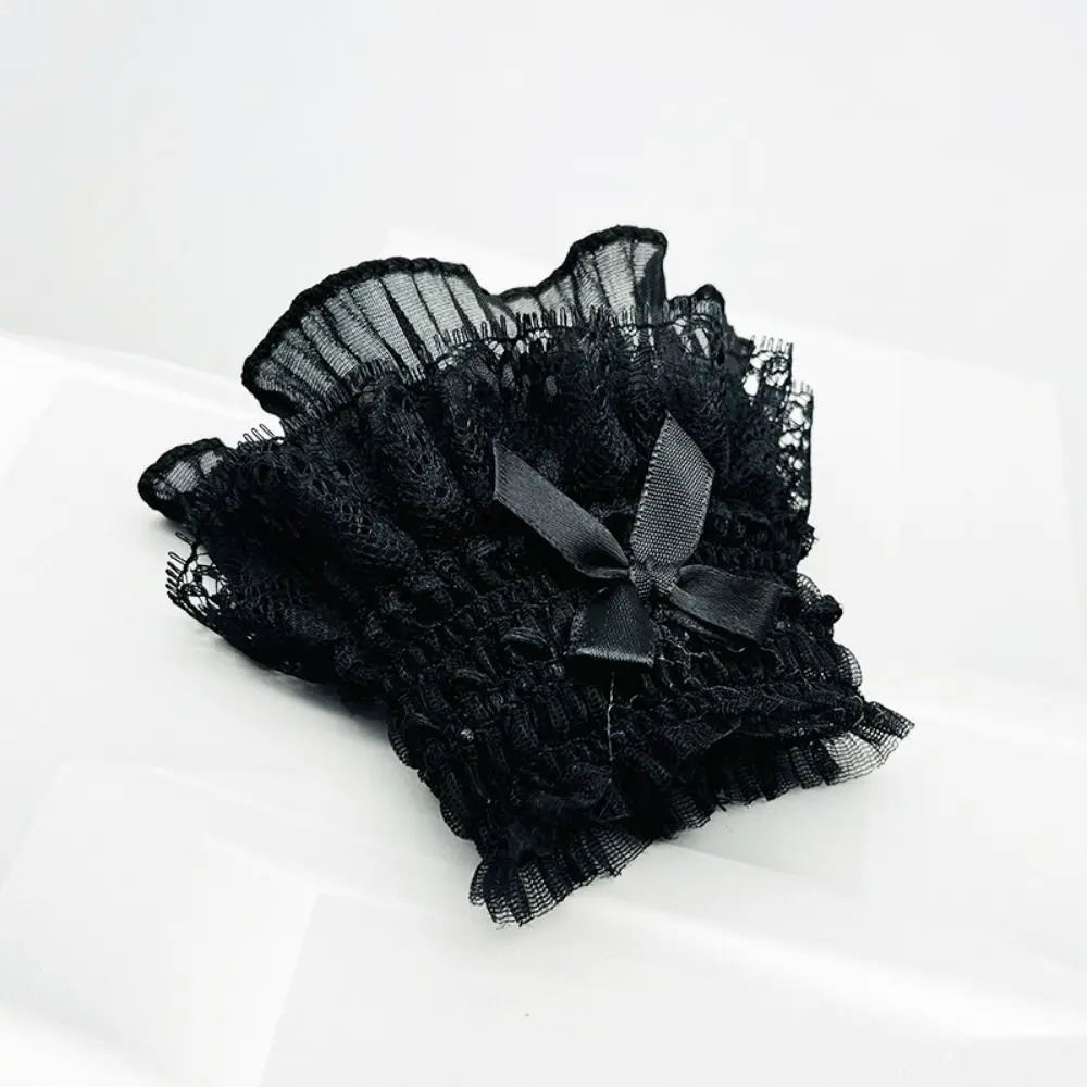 1Pair Victorian Detachable Sleeves Cuffs Solid Color Costume Accessory Lace Ruffled Wrist Fake Sleeves Cuffs Stage Performance