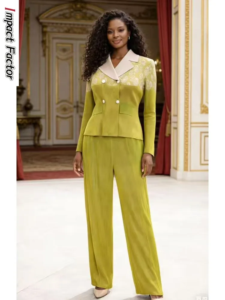 

2026 African Miyake Pleated Set Printed Top + Wide-leg Straight Pants Elegant Trousers New Two-piece Set