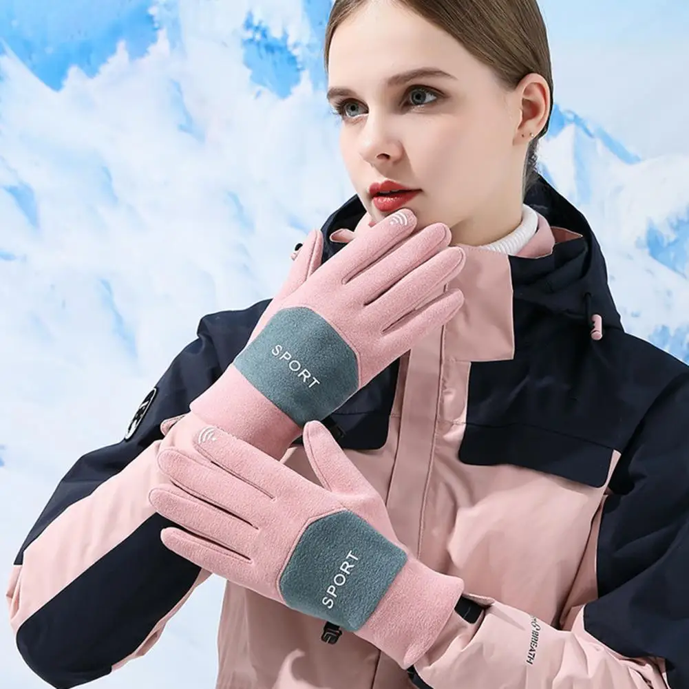 Guantes de dedo completo para mujer, guantes para montar al aire libre, exquisitos, Súper suaves, para otoño e invierno, 1 par