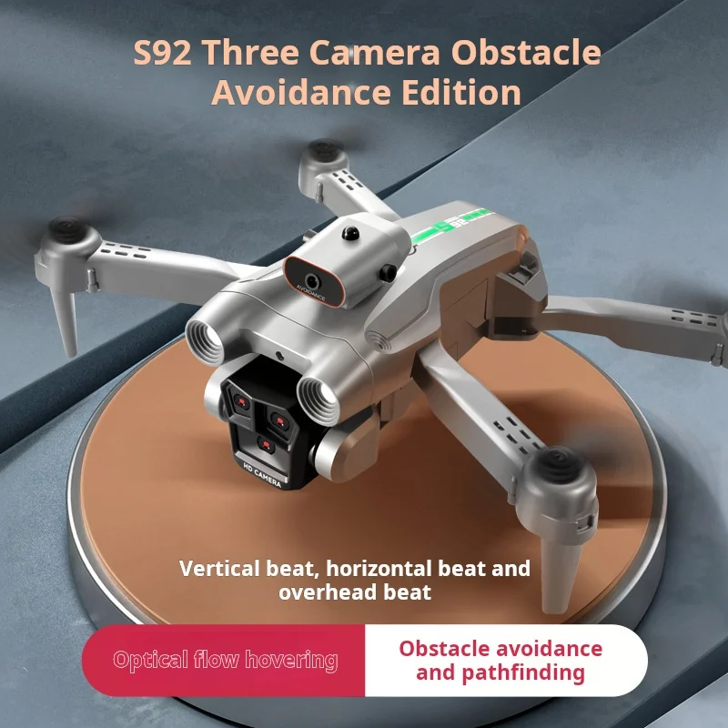 S92 Drone three camera HD camera Obstacle avoiding motor Quadcopter Optical Flow WIFI FPV RC Helicopter Toy Gift