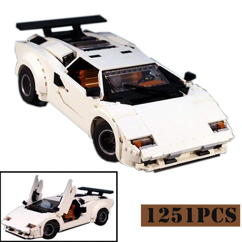 

2021 New Countach LP5000 Aad LC5000 QV Hypercar Super Racing Car Fit Highh MOC-57851 Model Building Blocks Toy Birthday Gifts