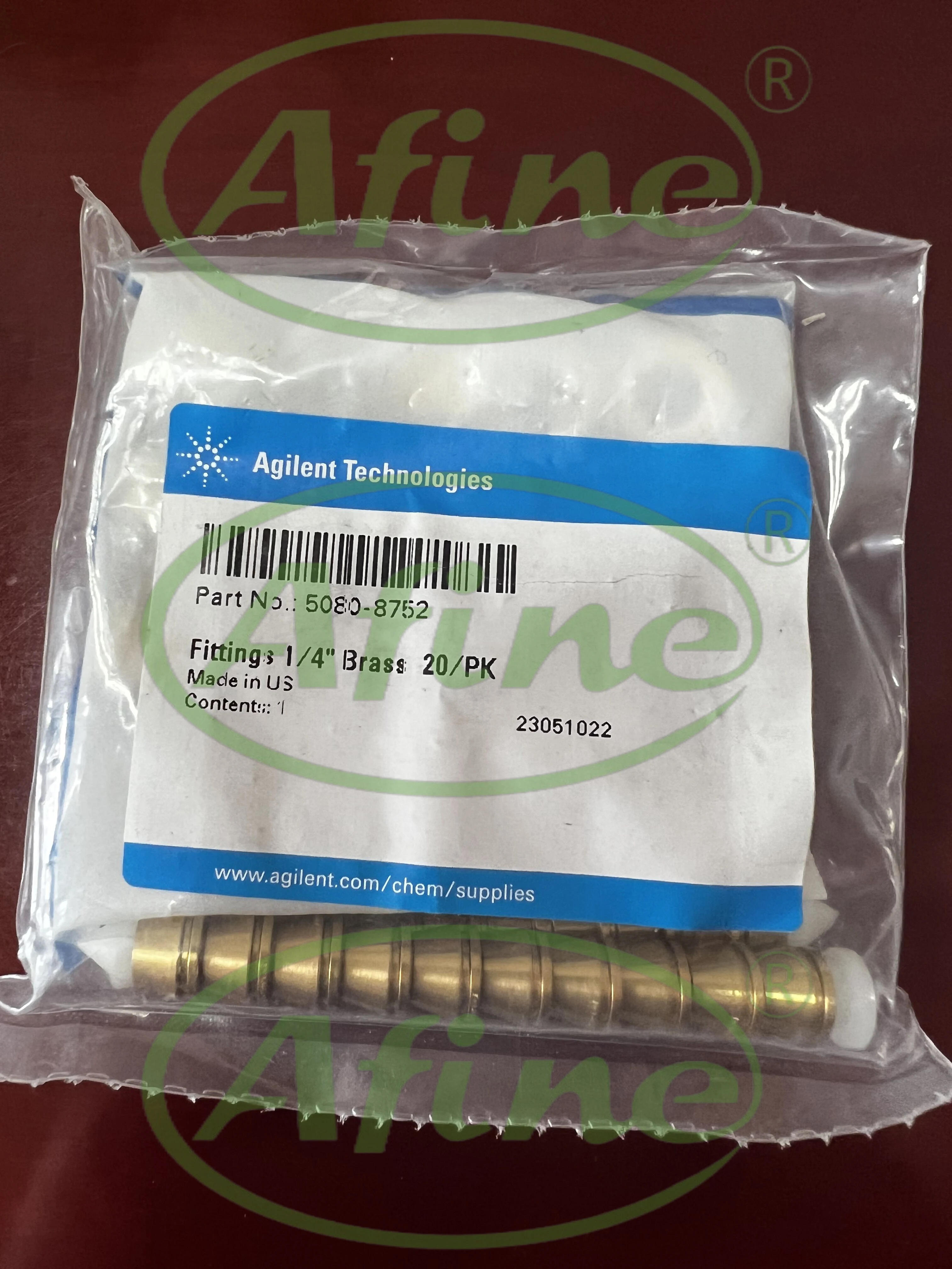 

AFINE Agilent GC Fittings 5080-8752 Fitting Kits 1/4 in Brass 20/Pack