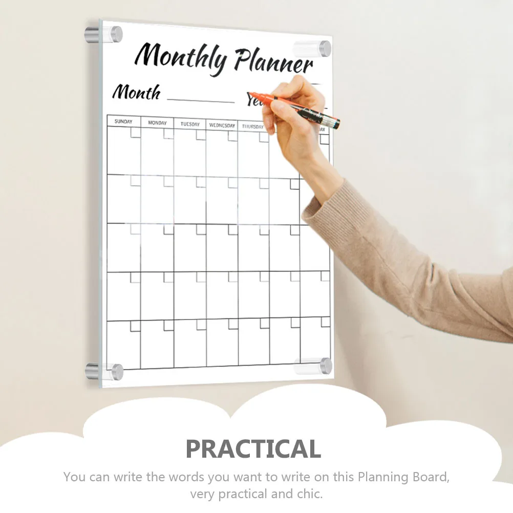 

1Set Acrylic Memo Board Transparent Wall-Mounted Hanging Message Board for Home Store Office Decorative Erasable Writing Sign