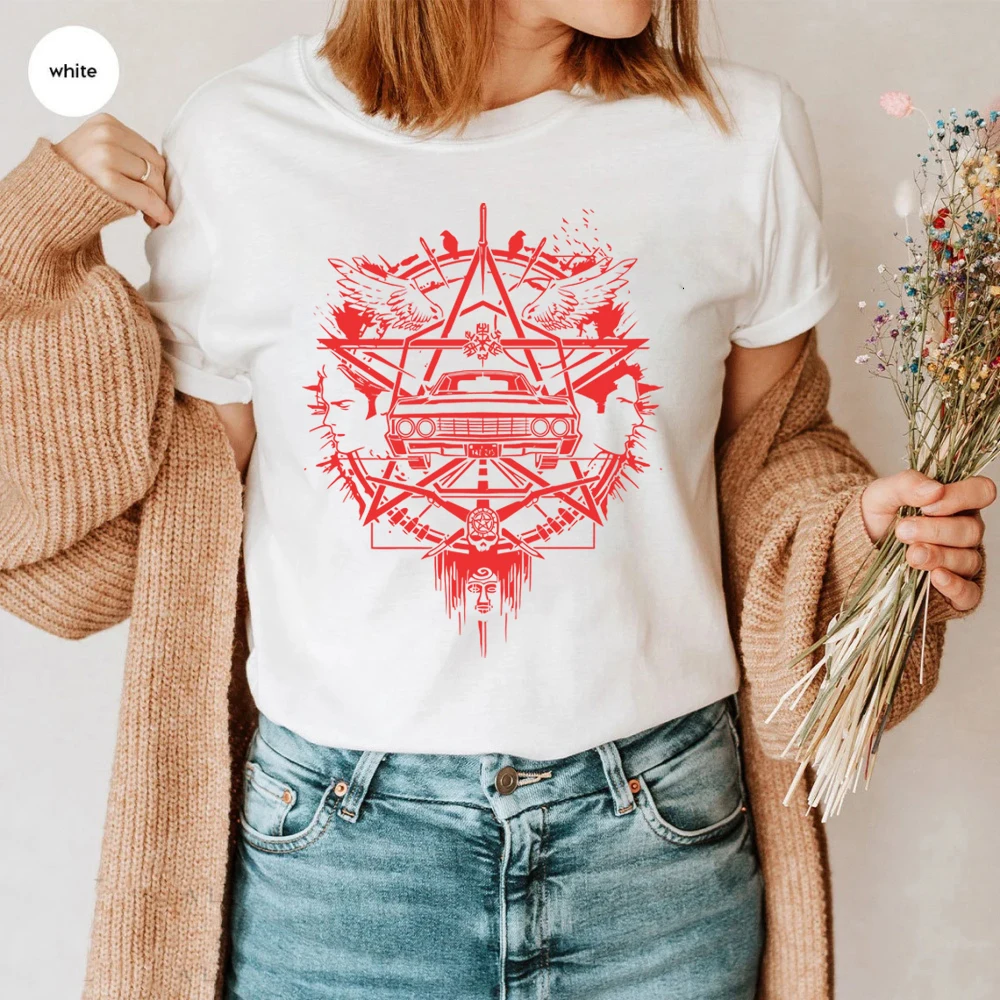 Supernatural Logo Shirt Dean and Sam Winchester Brothers Tshirt,sam and Dea Tee Supernatural TV Show Fan Tees Unisex Hipster Top