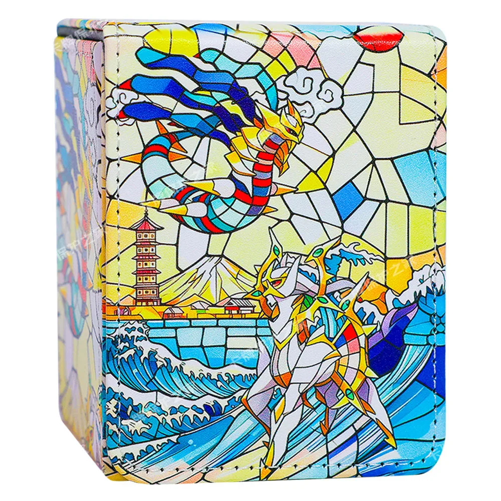 Diy Self Made Cartoon Arceus Card Storage Box Arceus High-End Leather Card Storage Box Anime Cards Gift Toys