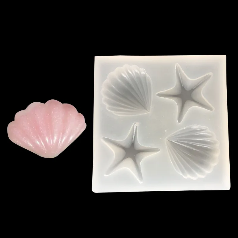 Full Mirror Handmade Epoxy Mold Shell Five-Pointed Star Silicone Jewelry Mould Handmade Molds 16103