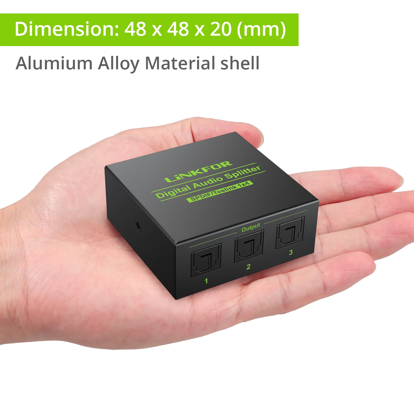 LiNKFOR 1 In 4 Out SPDIF Toslink Optical Digital Audio Splitter 1x4 Unterstützung LPCM 2,0 DTS Dolby-AC3 mit optische Kabel Für HDTV