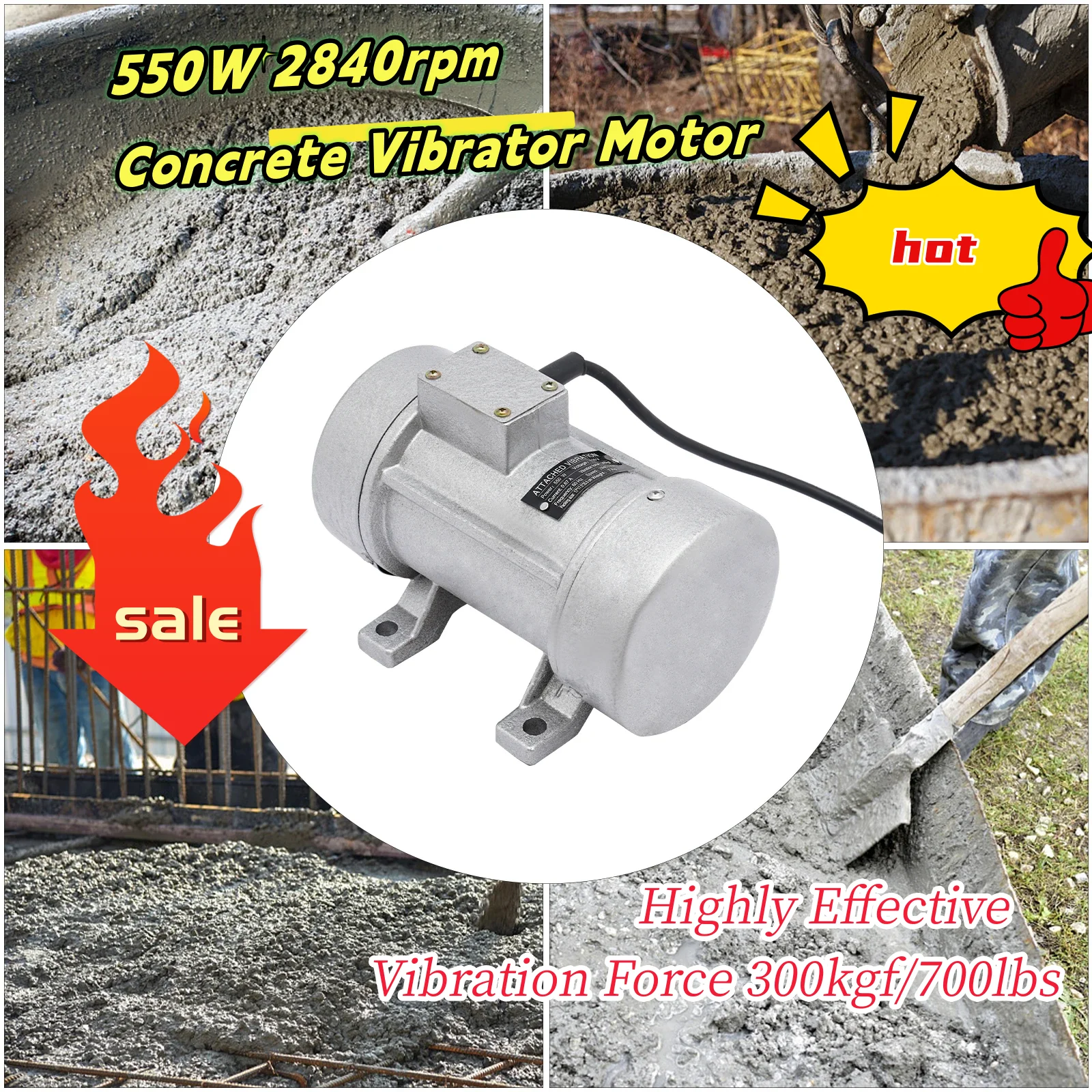 

550W 2840rpm Concrete Vibrator Motor Vibrating Table Cement Vibration 110V/220V