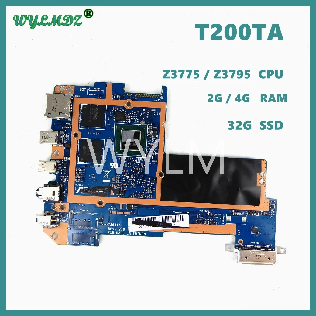 T200TA With Z3775/Z3795 CPU 2G/4G RAM 32G-SSD Notebook Mainboard For ASUS T200TAC T200TA T200T Laotop Motherboard 100% Test OK