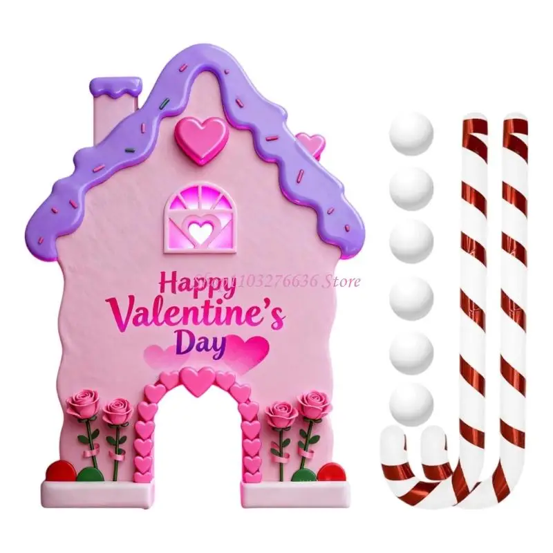 

R6FD Gingerbreads Golf Game Set Valentine Day Holiday Party Gathering Entertainment