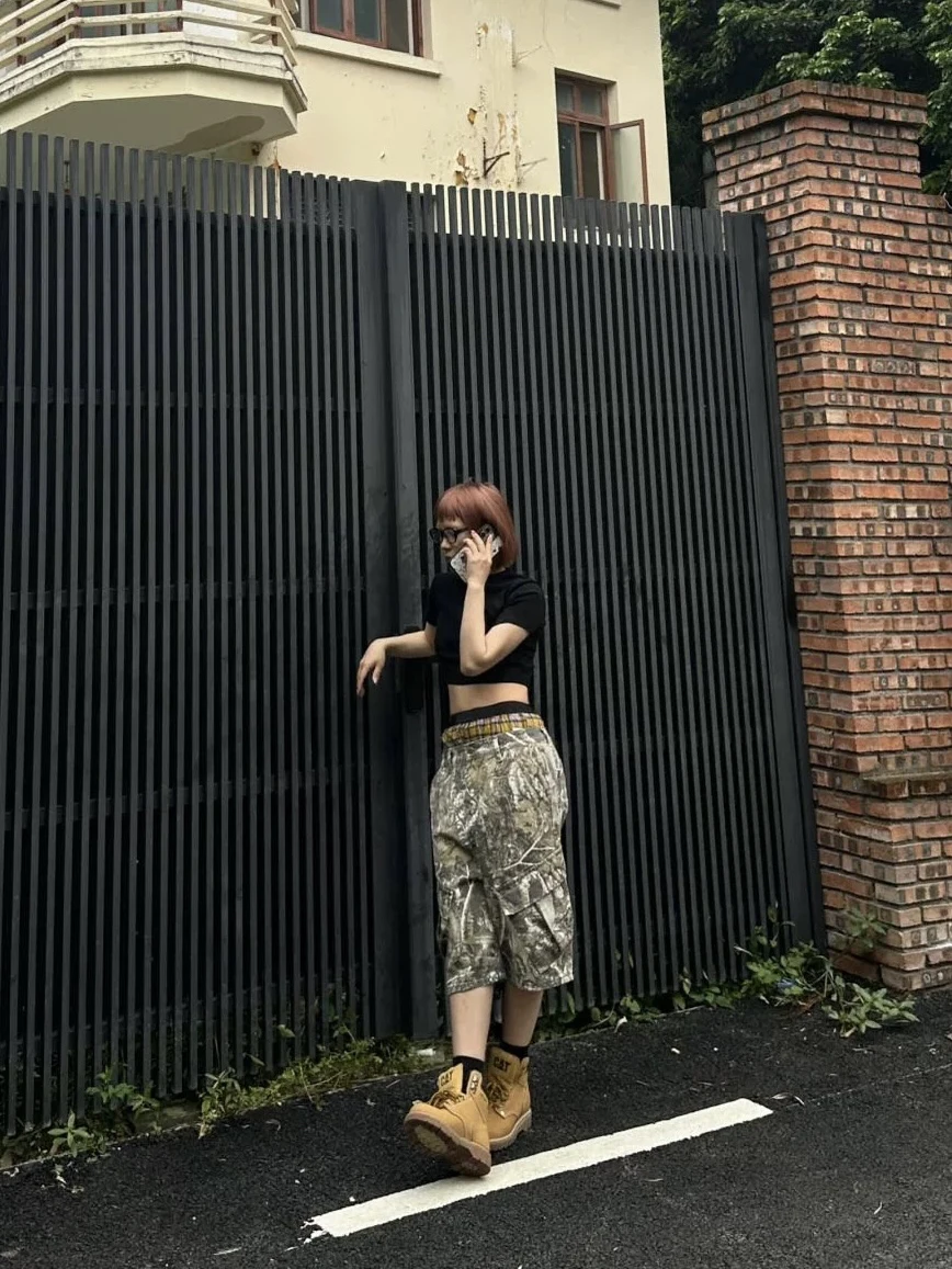 

Американские уличные брюки с камуфляжной веткой, потертые брюки пять четвертей, мужские летние повседневные прямые брюки для спецодежды