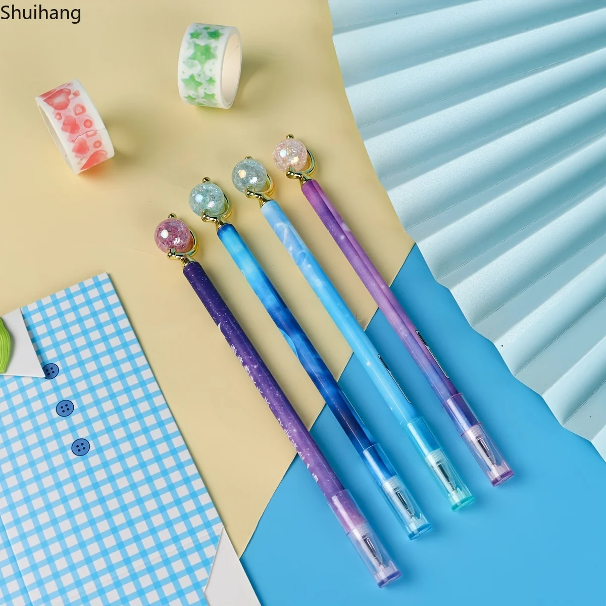 Dreamy Starry Glass Planet Gel Pens - A Set of 4, Perfect for Making Writing More Magical Cute  Stationery  Office Accessories