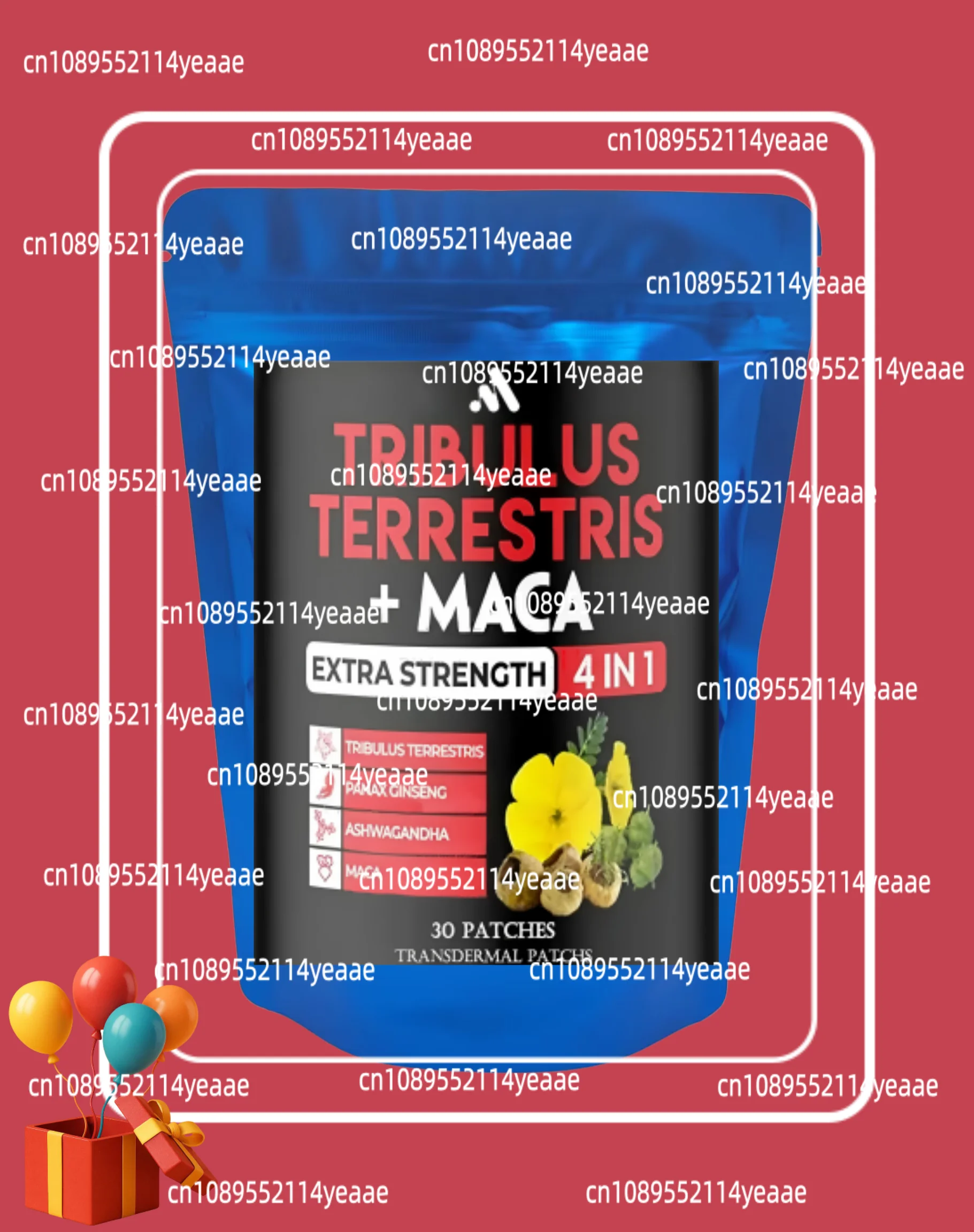 30 Patches Tribulus Terrestris Extract Transdermal Patches Energy Booster With Ashwagandha, Panax Ginseng & Macar