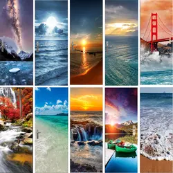 Vast Blue Sea Door Stickers Home Decoration Poster PVC Waterproof Non-slip Scratch-resistant Wall Stickers To Renovate Old Doors