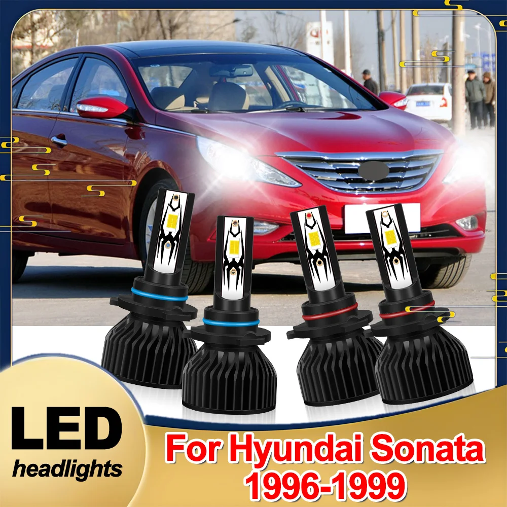 

LED Headlights Conversion kit Hi-Lo Beam light Bulbs Cooling Fan 6500k white light For Hyundai Sonata 1996 1997 1998 1999