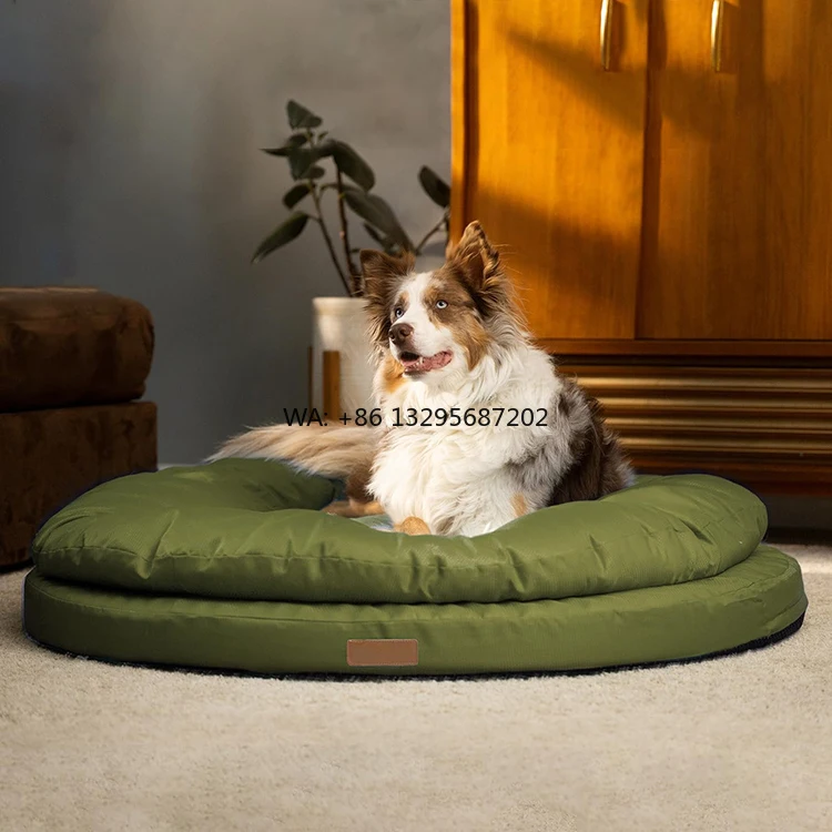 

Удобная кровать для собак King Size, ортопедическая пена с эффектом памяти, двухслойный водонепроницаемый круглый коврик, большая ортопедическая кровать для собак