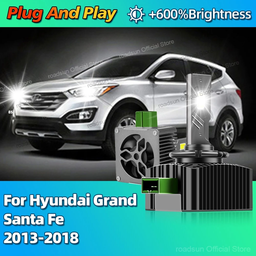 

6000K светодиодные фары HID D3S Turbo Canbus автомобильные лампы 30000LM для Hyundai Grand Santa Fe 2013 2014 2015 2016 2017 2018