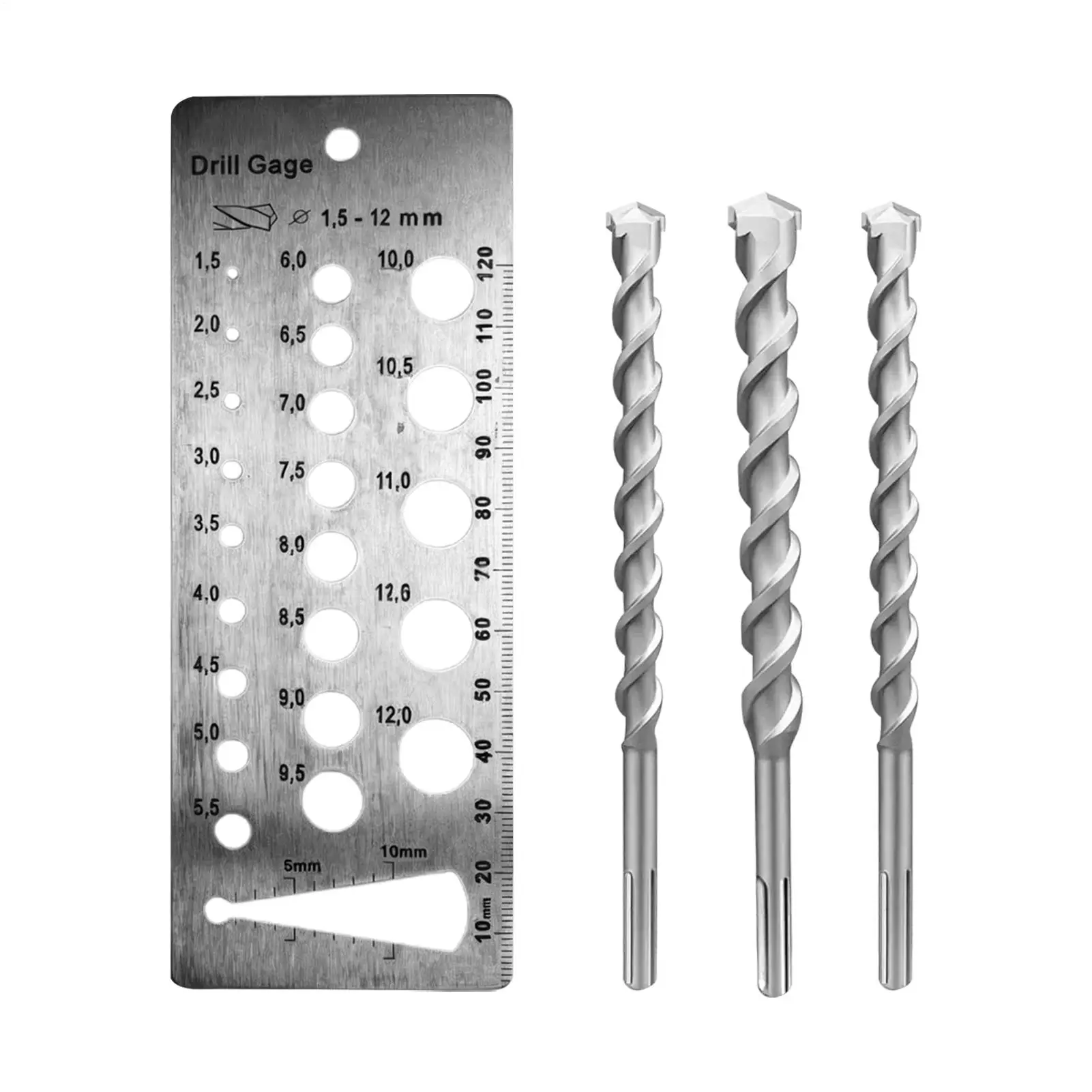 Drill Bit Guide 1.5-12mm Metric Drill Bit Size Checking Chart Accurate Drilling Checker For Home Industry Garage Workshop