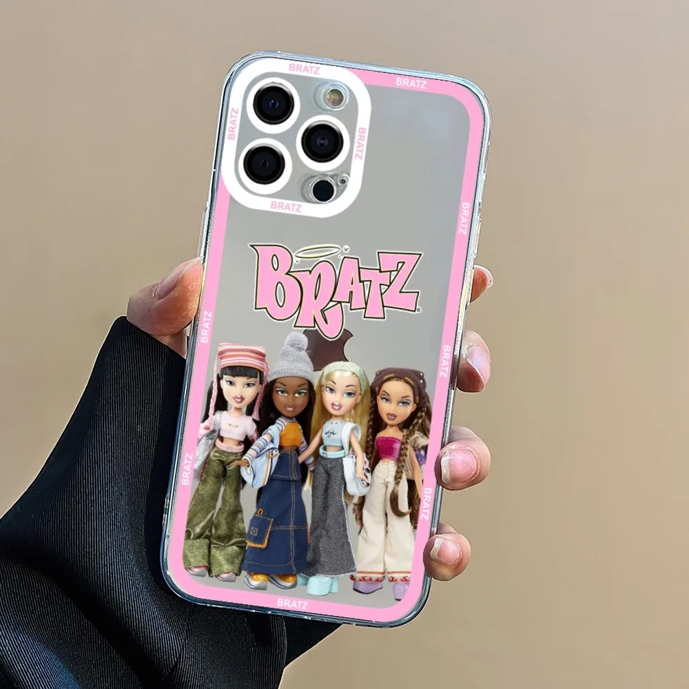 B-Bratz meisje schoonheid pop Telefoon Case Telefoon Case Voor iPhone 11 12 Mini 13 14 15 Pro max Transparante Shell