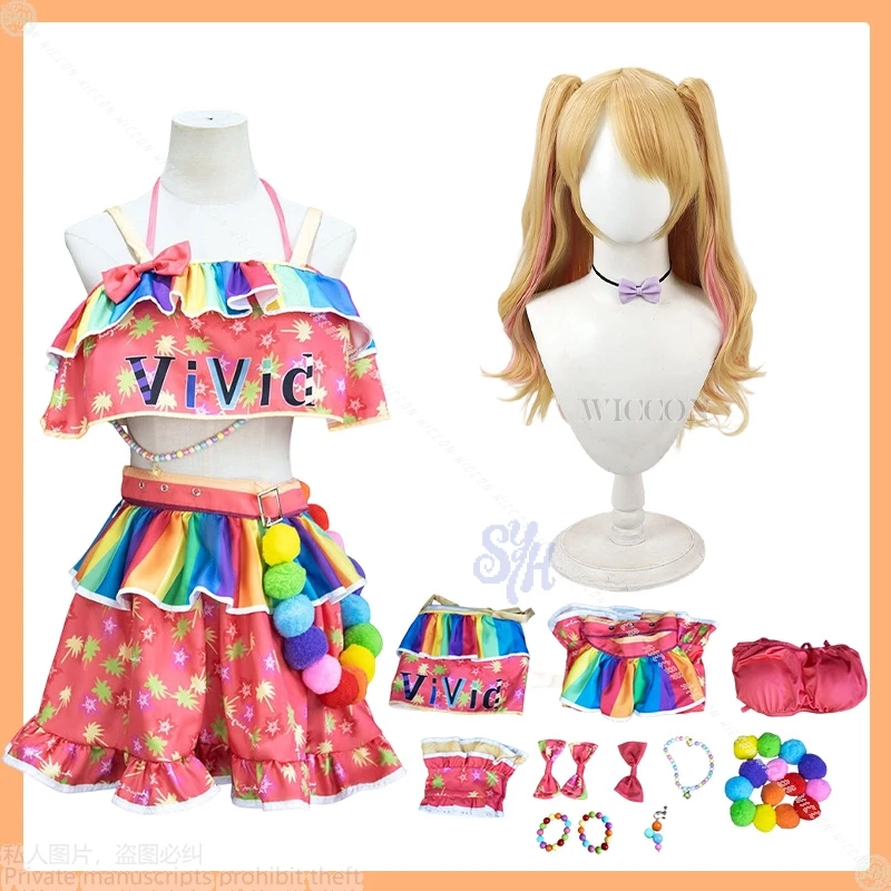 Natsuki Mikuru Cosplay Anime Aikatsu！ Costume Kawaii Idol Stage Uniform Sexy Swimming Bikini Jirai Kei Girls Halloween Party Cos