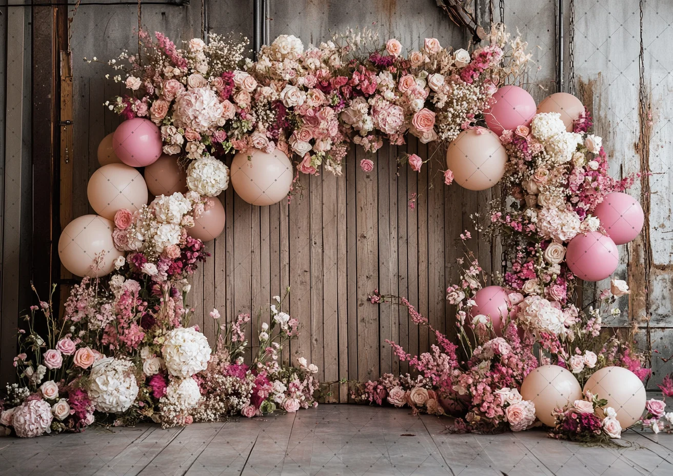 Photography Background Boho Floral Balloons Kids Birthday Party Cake Smash Portrait Decor Backdrop Photo Studio