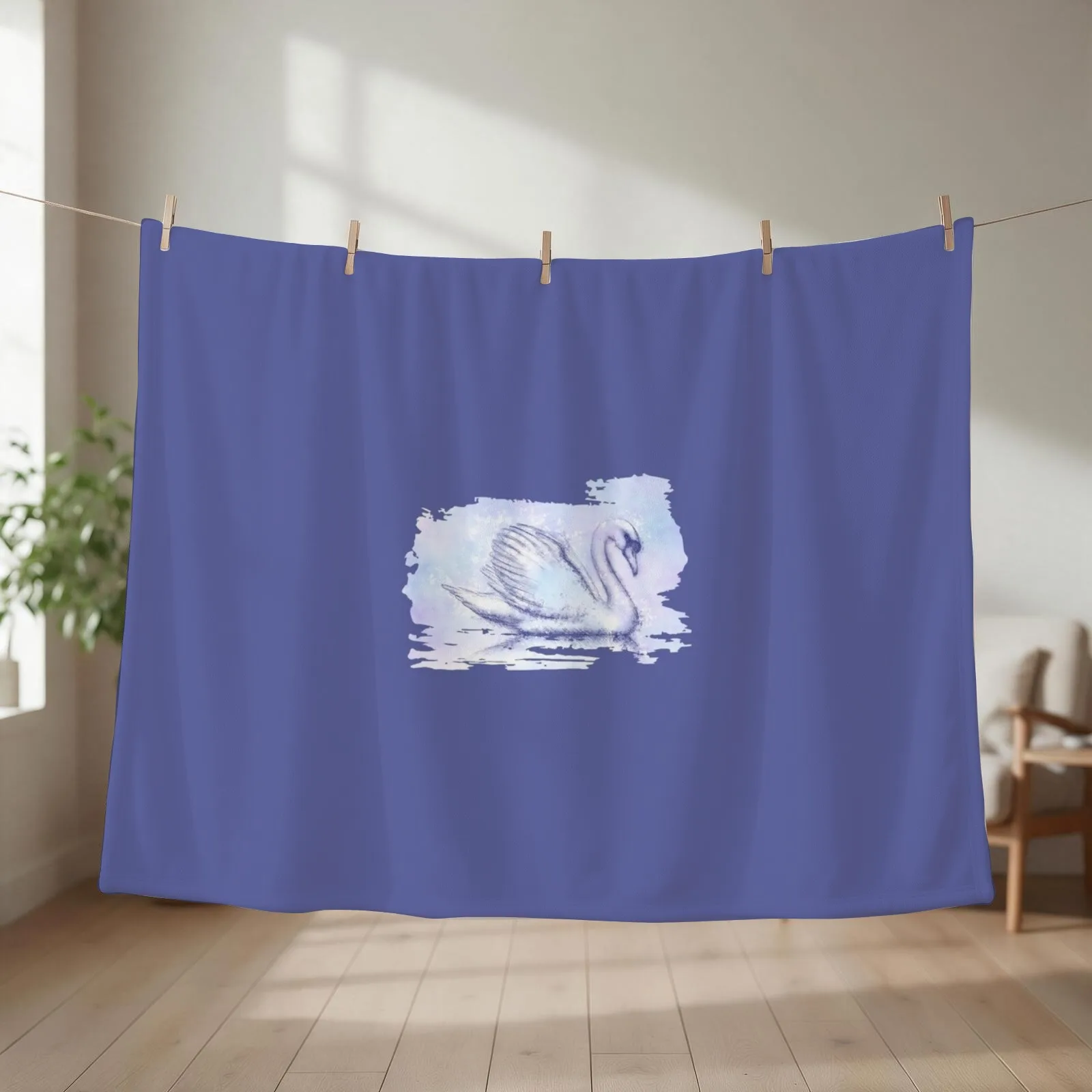 swan Throw Blanket Warm Bed linens Blankets For Bed Furry Blankets